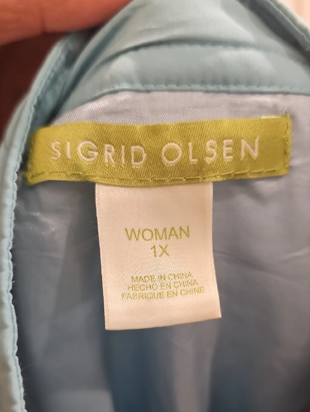 Sigrid Olsen Soft Light Blue /  Teal Green Zip-Front Jacket Size 1X - Picture 2 of 10
